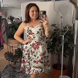 Anthropologie Layla Floral Sleep Dress White Pink Size Small